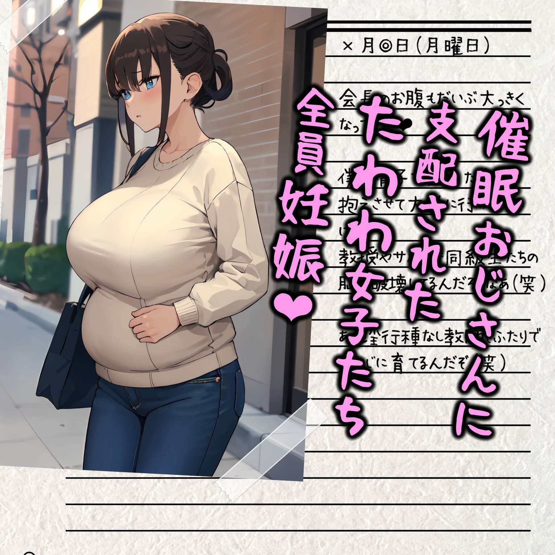 FANZA同人|催●おじさんに支配された「たわわ女子」たち、全員妊娠|無料サンプルエロ画像-10